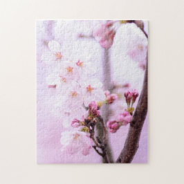 Quebra-cabeça Cereja floresce no Japão cor-de-rosa bonito único