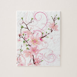 Quebra-cabeça Cerejeira Rosa Blossoms Sakura