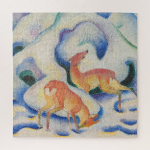 Quebra-cabeça Cervos na neve por Franz Marc