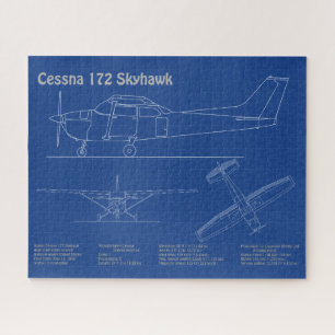 Quebra-cabeça Cessna 172 Skyhawk - Planos de Blueprint do Avião