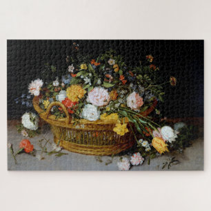 Quebra-cabeça Cesta de Flores, Jan Brueghel, o Mais Novo