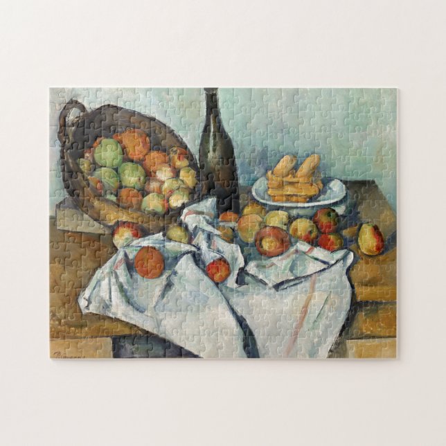 Quebra-cabeça Cesta de Maçãs de Vida Continuas Cezanne Pintura (Horizontal)