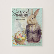 Cesta de Ovos de Páscoa de Coelho Retro Russo