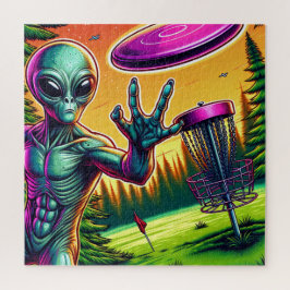 Quebra-cabeça Cesto de pinos de golfe do disco alienígena