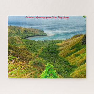 Quebra-cabeça Cetti Bay Guam. Cartões de natal Jigsera Quebra-c