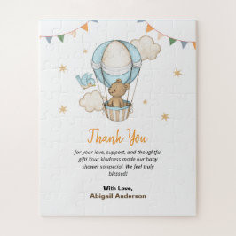 Quebra-cabeça Chá de fraldas Adorável Do Urso De Teddy Obrigado