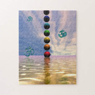 Quebra-cabeça chakras e nuvens