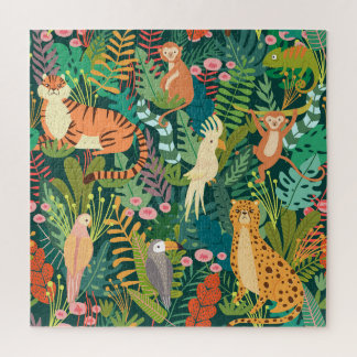 Quebra-cabeça Challenging Watercolor Jungle Jigsaw Puzzle