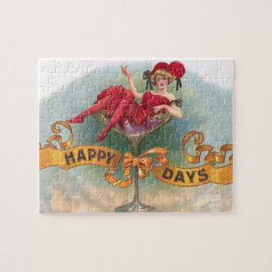 Quebra-cabeça Champanhe Vermelho Vitoriano Feliz