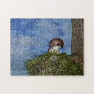 Quebra-cabeça Champignons mit blauem Himmel
