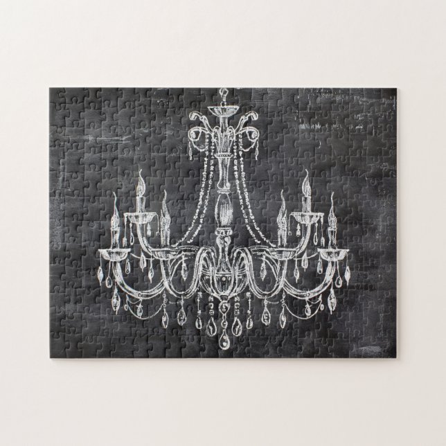 Quebra-cabeça Chandelier de giz branco chalboard (Horizontal)