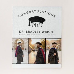 Quebra-cabeça Chapéu de Doutorado Personalizado PhD Formatura