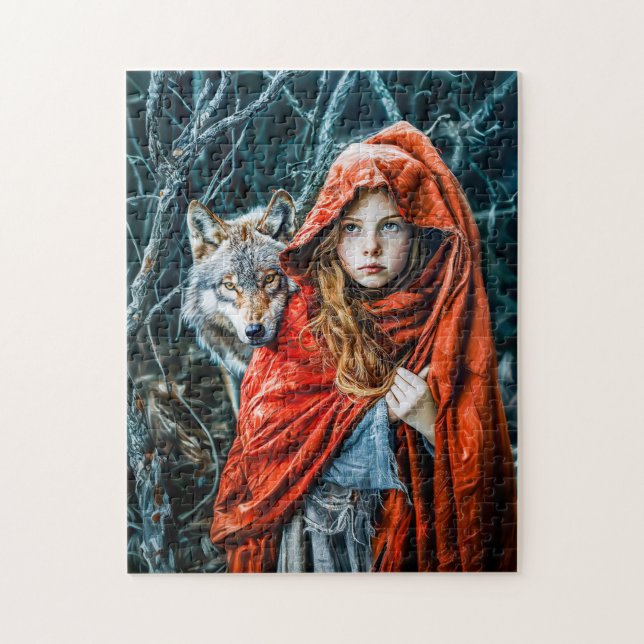 Quebra-cabeça Chapeuzinho Vermelho com o Lobo (Vertical)