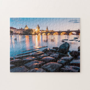 Quebra-cabeça Charles Bridge, Praga no Sunset