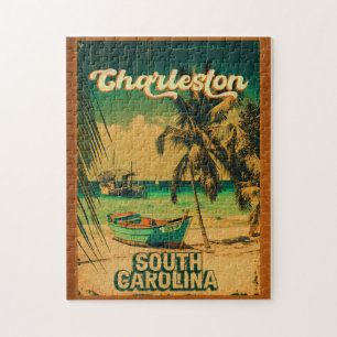 Quebra-cabeça Charleston Carolina do Sul Vintage Retro Souvenir