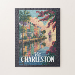 Quebra-cabeça Charleston South Carolina Waterfront Illustration