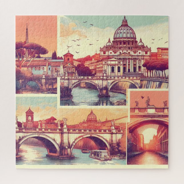 Quebra-cabeça Charme Histórico de Roma: Perspectiva de Cidade Va (Vertical)
