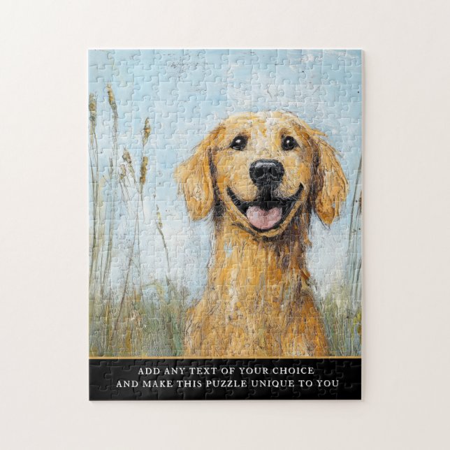Quebra-cabeça Charming rustic goldern retrever Art (Vertical)