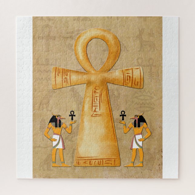 Quebra-cabeça Chave da Vida Ankh em Puzzle de Hieróglifo (Vertical)