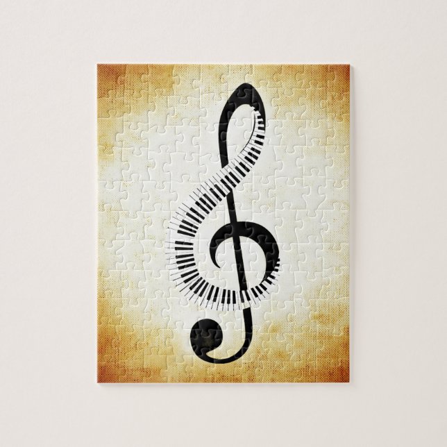 Quebra-cabeça Chaves do piano em um Clef da música (Vertical)
