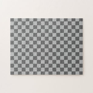 Quebra-cabeça Checkerboard de combinação de cinzas por Shirley T