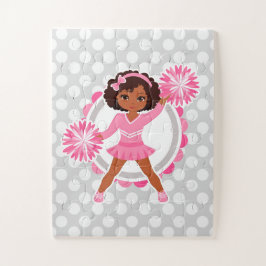 Quebra-cabeça Cheerleader rosa - Afro-Americano - Alegre