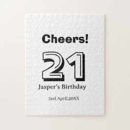 Quebra-cabeça Cheers 21 birthday bold letter name boy man gifts 