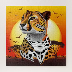 Quebra-cabeça Cheetah African Feline Wild Animal