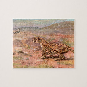 Quebra-cabeça Cheetah e Antílopes por Swan, Animal Selvagem Vint