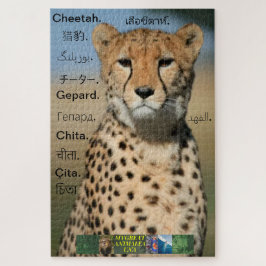 Quebra-cabeça Cheetah quebra-cabeça, em diferentes línguas.