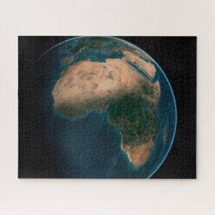 Quebra-cabeça Cheio Terra Do Espaço Acima Do Continente Africano