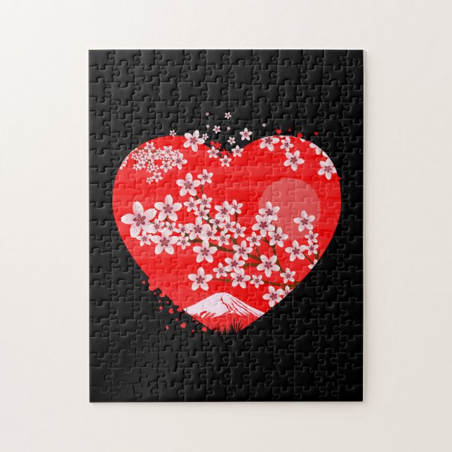 Quebra-cabeça Cherry Blossom Heart (Vertical)