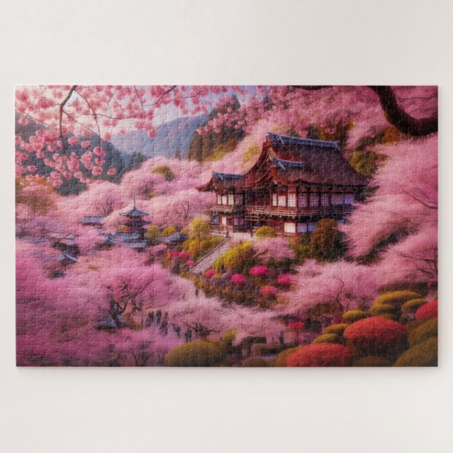 Quebra-cabeça Cherry Blossom - Paisagem Cêntica Respiratória (Horizontal)