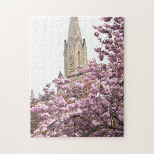 Quebra-cabeça Cherry Blossoms Church Steeple Islington London Re