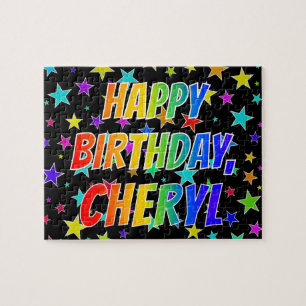 Quebra-cabeça "CHERYL" Primeiro Nome, Diversão "FELIZ ANIVERSÁRI