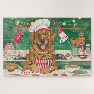 Quebra-cabeça Chesapeake Bay Retriever Assando: Natal Festivo