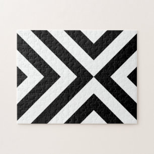 Quebra-cabeça Chevrons Pretos e Brancos