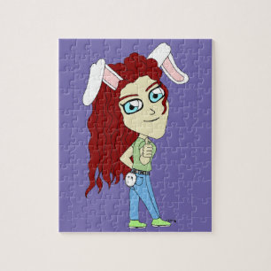 Quebra-cabeça Chibi Bunnygirl dando um polegar para cima