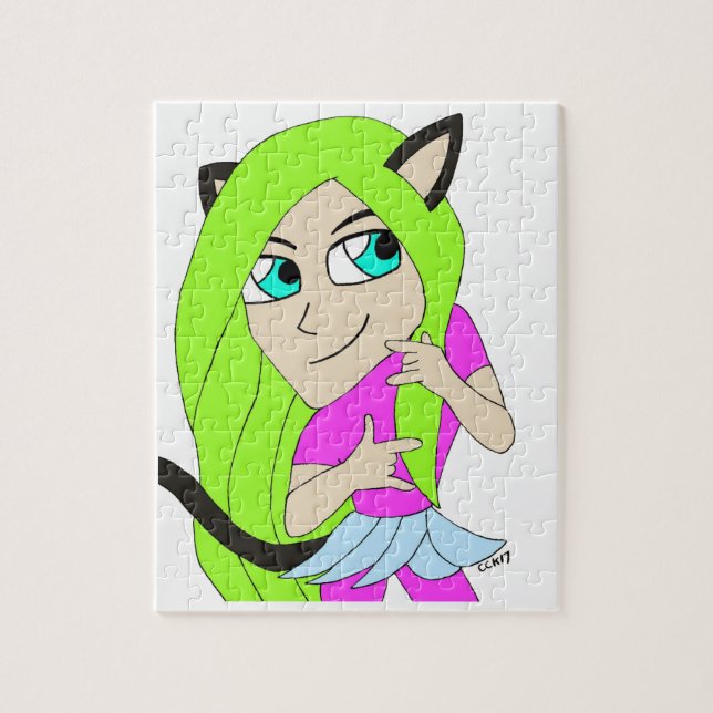Quebra-cabeça chibi catgirl  (Vertical)