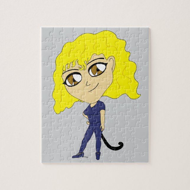 Quebra-cabeça Chibi com uma cauda parecida com a de um gato (Vertical)