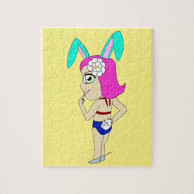 Quebra-cabeça chibi menina coelho   (Vertical)