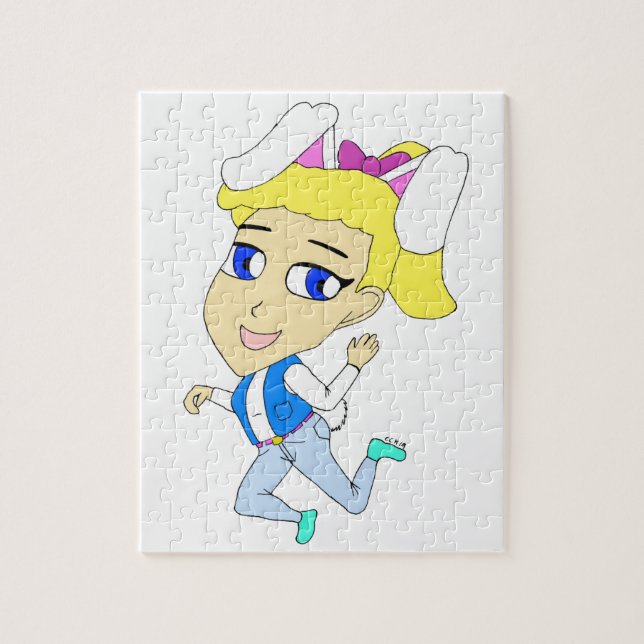 Quebra-cabeça chibi menina coelho (Vertical)