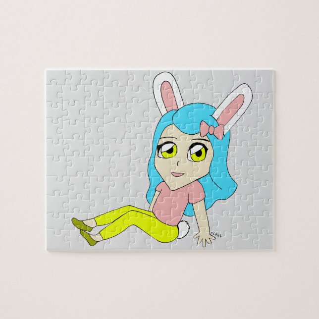 Quebra-cabeça chibi menina coelho (Horizontal)