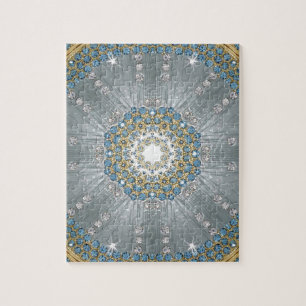 Quebra-cabeça Chic Bohemian Vintage Fashion Silver Blue mandala
