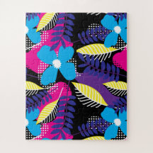 Chic Floral & Dot Patterno com Folhas