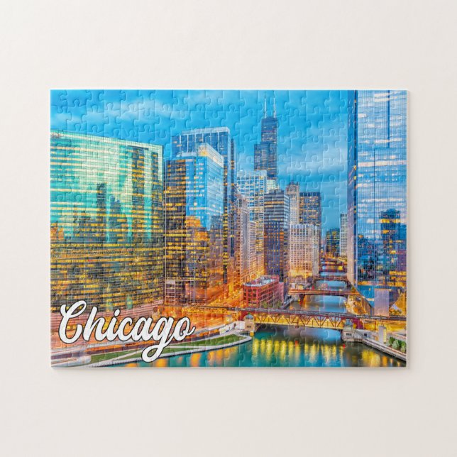 Quebra-cabeça Chicago, Illinois, Estados Unidos (Horizontal)