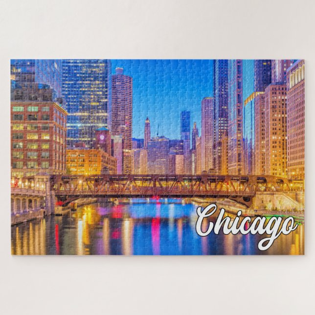 Quebra-cabeça Chicago, Illinois, Estados Unidos (Horizontal)