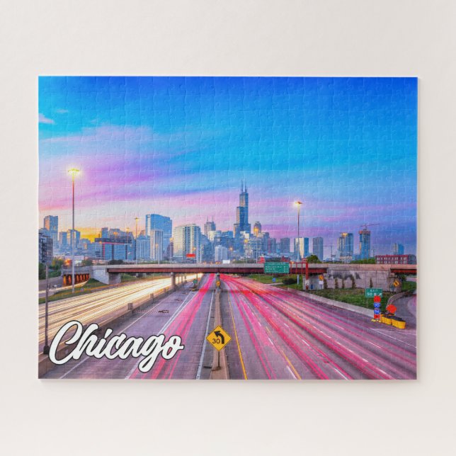 Quebra-cabeça Chicago, Illinois, Estados Unidos (Horizontal)