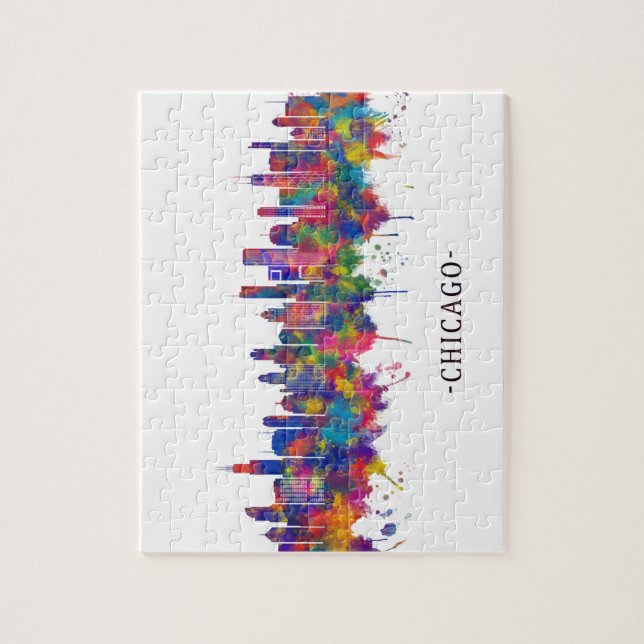 Quebra-cabeça Chicago Illinois Skyline (Vertical)