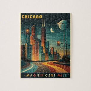 Quebra-cabeça Chicago Magnífica Mile Vintage